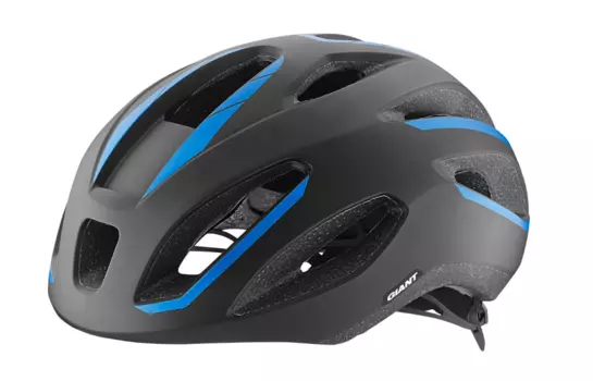 Шлем велосипедный GIANT STRIVE, матовый черный/синий (Размер: S (51-55 см))