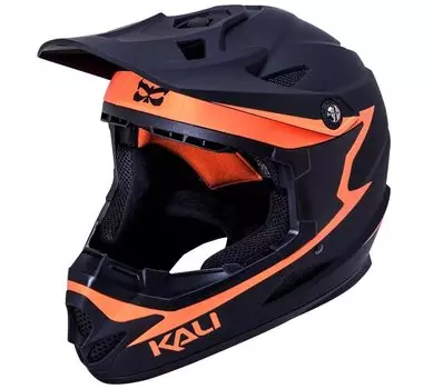 Шлем велосипедный KALI Full Face DOWNHILL/BMX ZOKA, матовый черно-оранжевый 2019 (Размер: 58-60см)