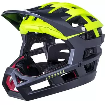 Шлем велосипедный KALI Invader ENDURO/MTB FF, LDL,NF,CF, 35 отверстий, Mat Fluo Ylw/Blk