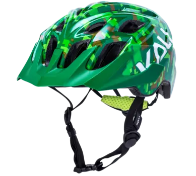 Шлем велосипедный подростковый KALI CHAKRA YOUTH, KIDS, CF, 21 отверстий, Pixel Grn, 02-20920232 (Размер: 52-57см)
