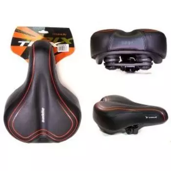 Седло TRIX, комфорт, 265x195 мм, с замком, эластомерное, черно-красный, AZ-6641 red