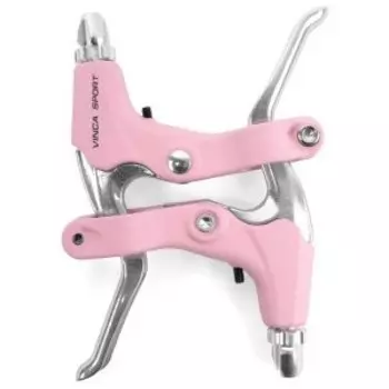 Тормозные ручки Vinca Sport (пара), алюминий, розовые, серебристые рычаги, VB 51 pink
