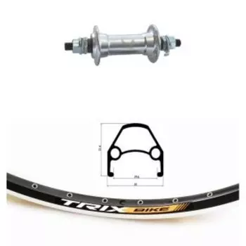 Колесо велосипедное TRIX, 27,5", переднее, обод двойной чёрный, втулка серебристая, на гайках, 13478