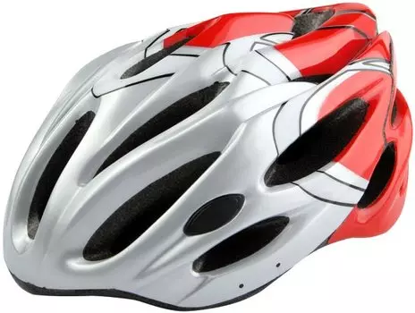 Шлем велосипедный Stels MV-26, красно-серый