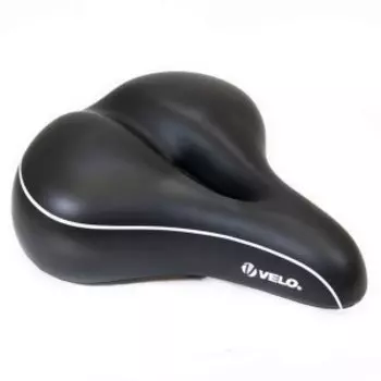 Седло VELO комфорт 254x205 мм, вакуумное, эластомерное, с вентиляцией, черное, SD-VL-6115-0-BK