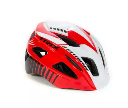 Шлем велосипедный TRIX, детский, кросс-кантри, 13 отверстий, черно-бело-красный