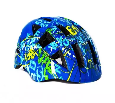 Шлем велосипедный Vinca sport VSH 8, детский, с регулировкой, синий, рисунок - "буквы", VSH 8 letters (Размер: S (48-52 см))