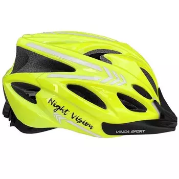Шлем взрослый Vinca Sport IN-MOLD, инд. уп. желтый, VSH 25 night vision (Размер: L (58 62))