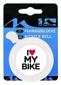 Звонок велосипедный M-Wave "I love my bike", сталь/пластик, детский, с 3D-рисунком, 5-420121