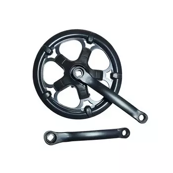 Сисетам шатунов TBS под квадрат стальные, 165 мм, 46T, под цепь 3/32", чёрные, с защитой, ZTB21234