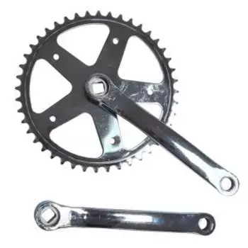 Система шатунов TBS под квадрат стальные, 165 мм, 44T, под цепь 1/2"x1/8", хром, ZTB21233