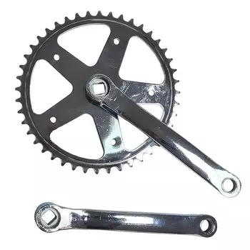 Система шатунов TBS под квадрат стальные, 165 мм, 44T, под цепь 1/2"x1/8", хром, ZTB21233