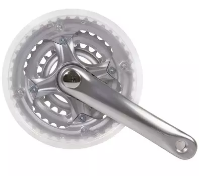 Система шатунов велочипедная 7-8 скоростей, алюминий/сталь 24/34/42 зубов, с защитой, шатуны 165мм/для 24", 5-35124