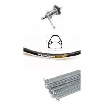 Колесо велосипедное TRIX, 28-29", заднее, втулка тормозная 1 скоростная, на гайках, D23-28-29-black-13148