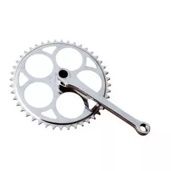 Система шатунов велосипедная M-Wave, 1скорость, сталь, 1/2х1/8. 48 зуб, шатун 175мм, клинья, серебряный, 00-170010