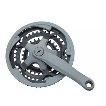 Система шатунов велосипедная M-Wave, 21-24 скорости, сталь, 28/38/48 170мм, с пластиковой защитой, черная, 00-170122