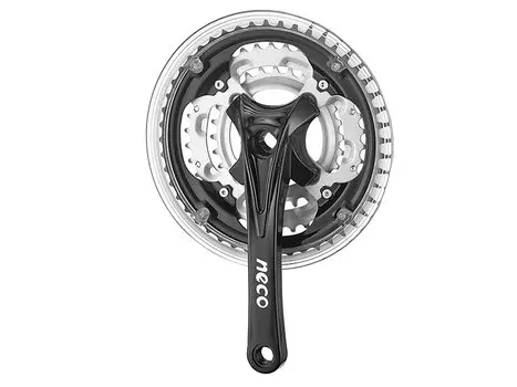 Система шатунов велосипедная NECO NSP-3003, под квадрат, сталь+пластик, 170мм, звёзды 24/34/42T, сталь, NSP-3003