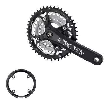 Система шатунов велосипедная PROWHEEL, 170мм, 10скоростей, 44-32-24T, матовый черный, TEN-851