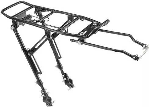 Багажник велосипедный STELS, задний, 24"-28", с регулировкой стойки, усиленный, алюминевый, черный, BLF-H2