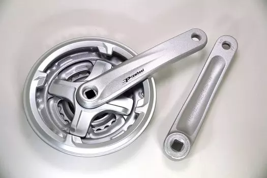 Система шатунов велосипедная PROWHEEL, алюминий, под квадрат 120, серебристый, TA-CM68*175mm,(42/34/24)
