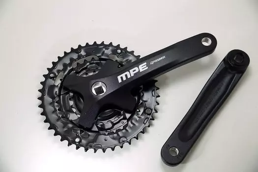 Система шатунов велосипедная PROWHEEL, алюминий, под квадрат-124.5, черный, MPE-401*175mm,(44/32/22)