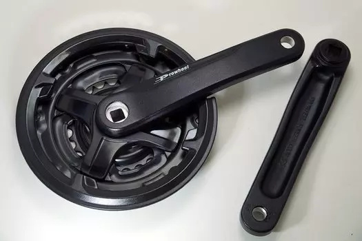 Система шатунов велосипедная PROWHEEL, алюминий, под квадрат 120, черный, TA-CN68*175mm,(42/34/24)blk
