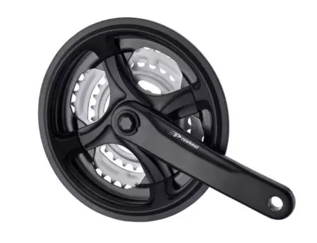 Система шатунов велосипедная PROWHEEL, MTB Enthusiast, 8/7-скоростей, 175 мм, 48/38/28Т, черный, TY-CN99