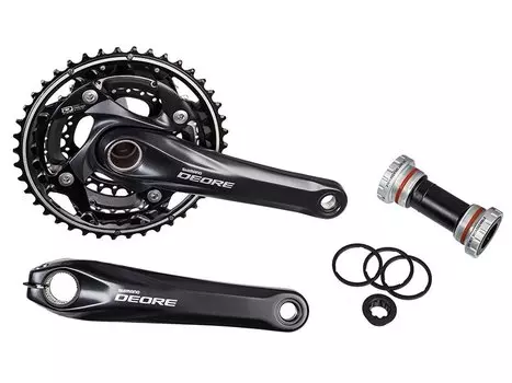 Система шатунов велосипедная SAMOX FC-M610 DEORE, 175мм, 42X32X24T, с кареткой, черный, без упаковки, AFCM610E224XL