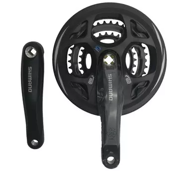 Система шатунов велосипедная Shimano Altus, 21-24скорости, 48/38/28 175мм, с защитой, 2-3090