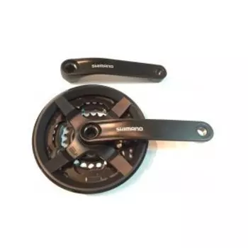 Система шатунов велосипедная SHIMANO, TOURNEY, 6-8 скоростей, 42/34/24 зубьев, шатун 170 мм, без защиты, черный, 2-8218