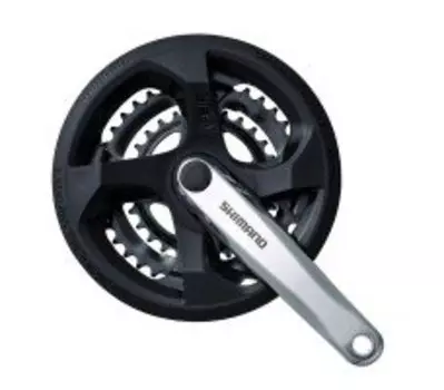 Система шатунов велосипедная Shimano Tourney, M171-A, черный, 175мм, защ, Кв, 48/38/28 сереб. EFCM171AE888C3