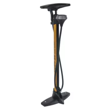 Насос велосипедный GIYO, напольный, с манометром, высокого давления, max 160psi(11атм), двухходовой, желтый, GF56