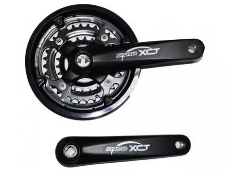 Система шатунов велосипедная SUNTOUR XCT-312PB, 42/32/22T, L170мм, с пластиковой защитой, CW13-XCT-312PB