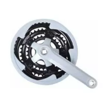 Система шатунов велосипедная Vinca Sport, 28/38/48Т, длина шатуна 170 мм, под квадрат, 9/16", сталь, серый, CW 05 grey