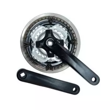 Система шатуны HDL WHEEL алюминиевые, 170 мм, чёрные, звёзды 24/34/42T, с дымчатой защитой, HDL-L355