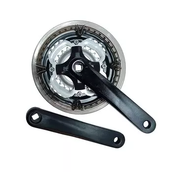 Система шатуны HDL WHEEL алюминиевые, 170 мм, чёрные, звёзды 24/34/42T, с дымчатой защитой, HDL-L355