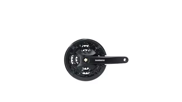 Система Shimano Altus, FC-MT101, 40/30/22T, 3x9 скоростей, 175мм, квадрат, черная, без упаковки, AFCMT101E002CLB