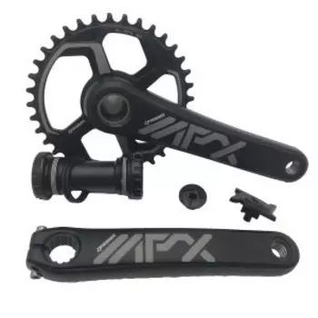 Система шатунов велосипедная PROWHEEL MPX-12-36T-TT, 1x12S*175mm, AL-6061-T6, ChainLine:49mm, CHARM-32T-TT-34T