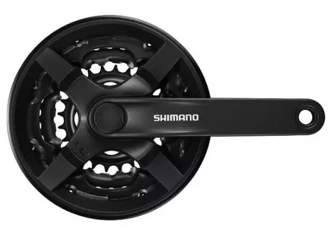 Система велосипедная SHIMANO TOURNEY, AFCTY301C244CL, 6-8 скоростей, 42/34/24Т, 170 мм, защита, черный, 2-8056