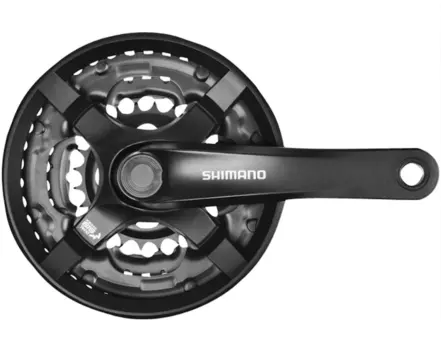 Система велосипедная SHIMANO TY501, 175мм, под квадрат, 42/34/24, с защитой, с болтами, черный, EFCTY501E244CLB