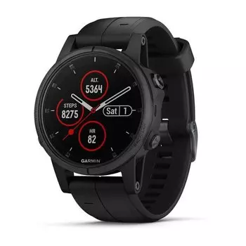 Смарт-часы Garmin fenix 5S Plus Sapphire, Black w/BlackBand, 010-01987-03