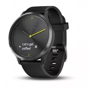 Смарт-часы Garmin vivomove HR, E EU, Sport, L, Black-Black, 010-01850-21