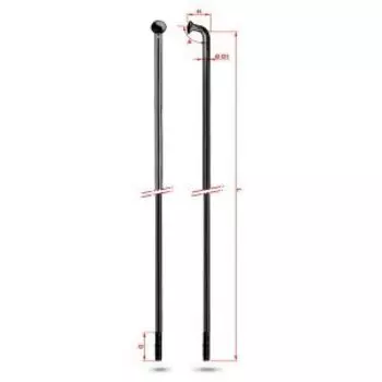 Спица велосипедная Rodi Round Galvanized 2.0, без ниппеля, черный, 7RC0C20258