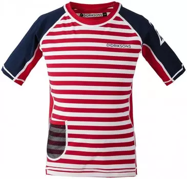 Рубашка детская DIDRIKSONS SURF KIDS UV TOP, красная полоска, 502473