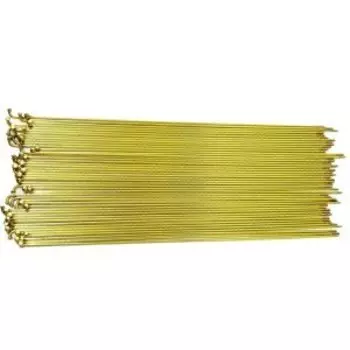 Спицы велосипедные TRIX, 14G, комплект спиц, с ниппелем, сталь, золотистые, golden