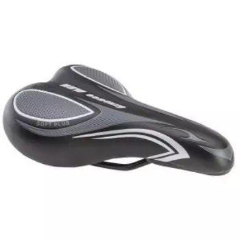 Седло велосипедное Stels AZ-3020, 250x140 мм, черный/серый, 470157