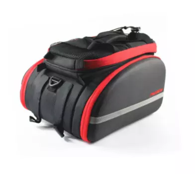 Сумка-кофр велосипедная Promend, большой объем, с креплением на велобагажник, черно-красный, ZBB-14P89