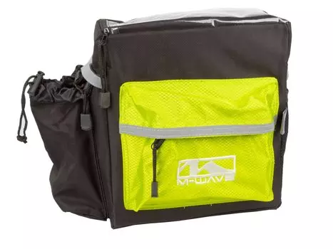 Сумка на руль велосипедная M-WAVE, быстросъемная. с плечевым ремнем, черно-зеленая, 5-122815