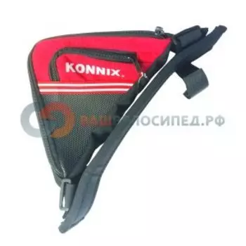 Сумка под раму велосипеда KONNIX, полиэстер 600D, чёрно-красная, TY07132TA