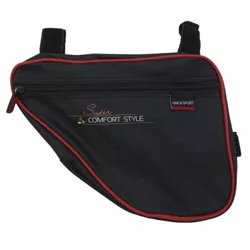 Сумка под раму велосипеда Vinca Sport, карман для телефона внутри сумки,270*220*65мм, красный кант, FB 05-1 red